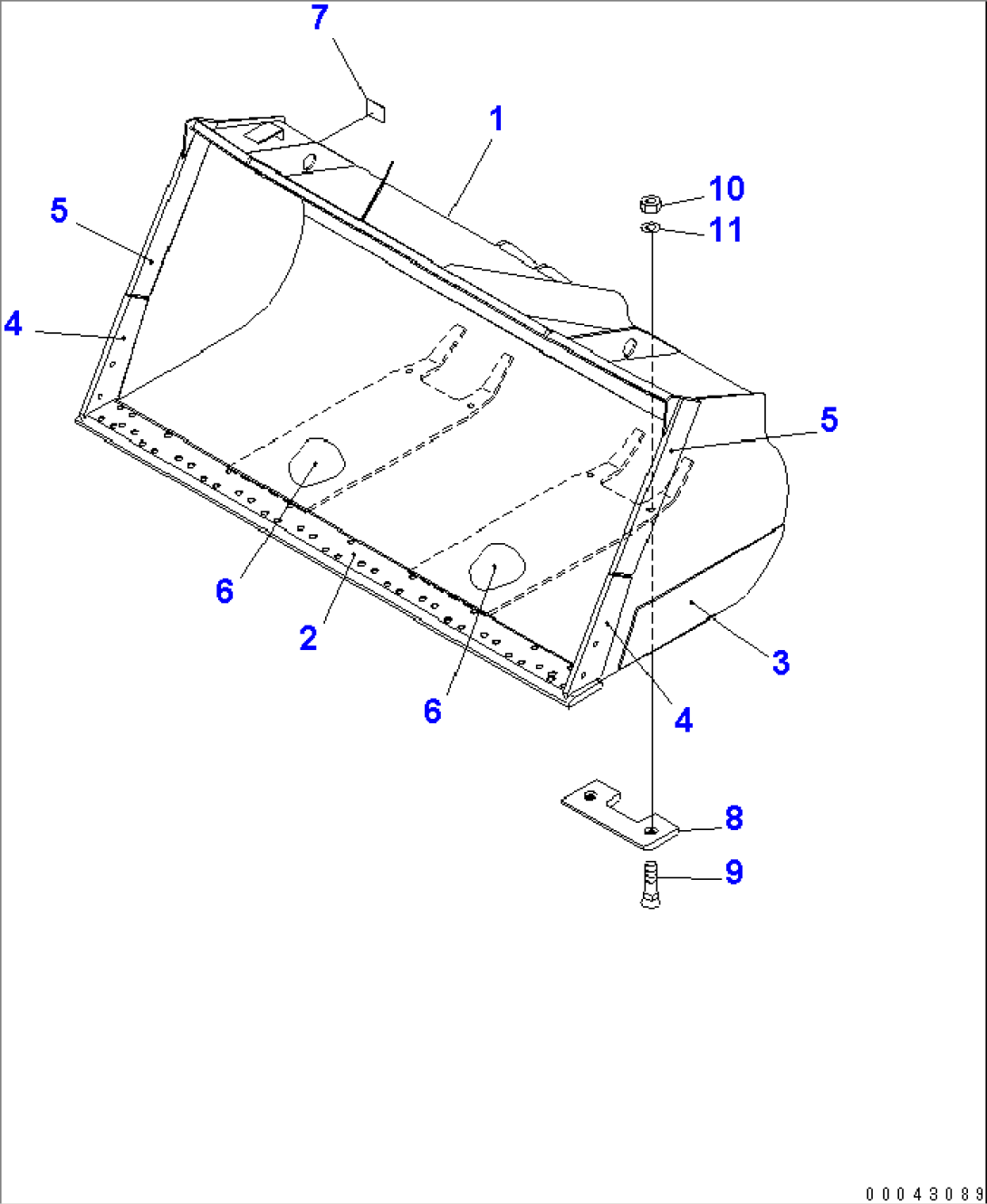 BUCKET 4.6M3 (LOOSE MATERIAL) (TOOTH LESS) (FOR EXCEPT JAPAN)
