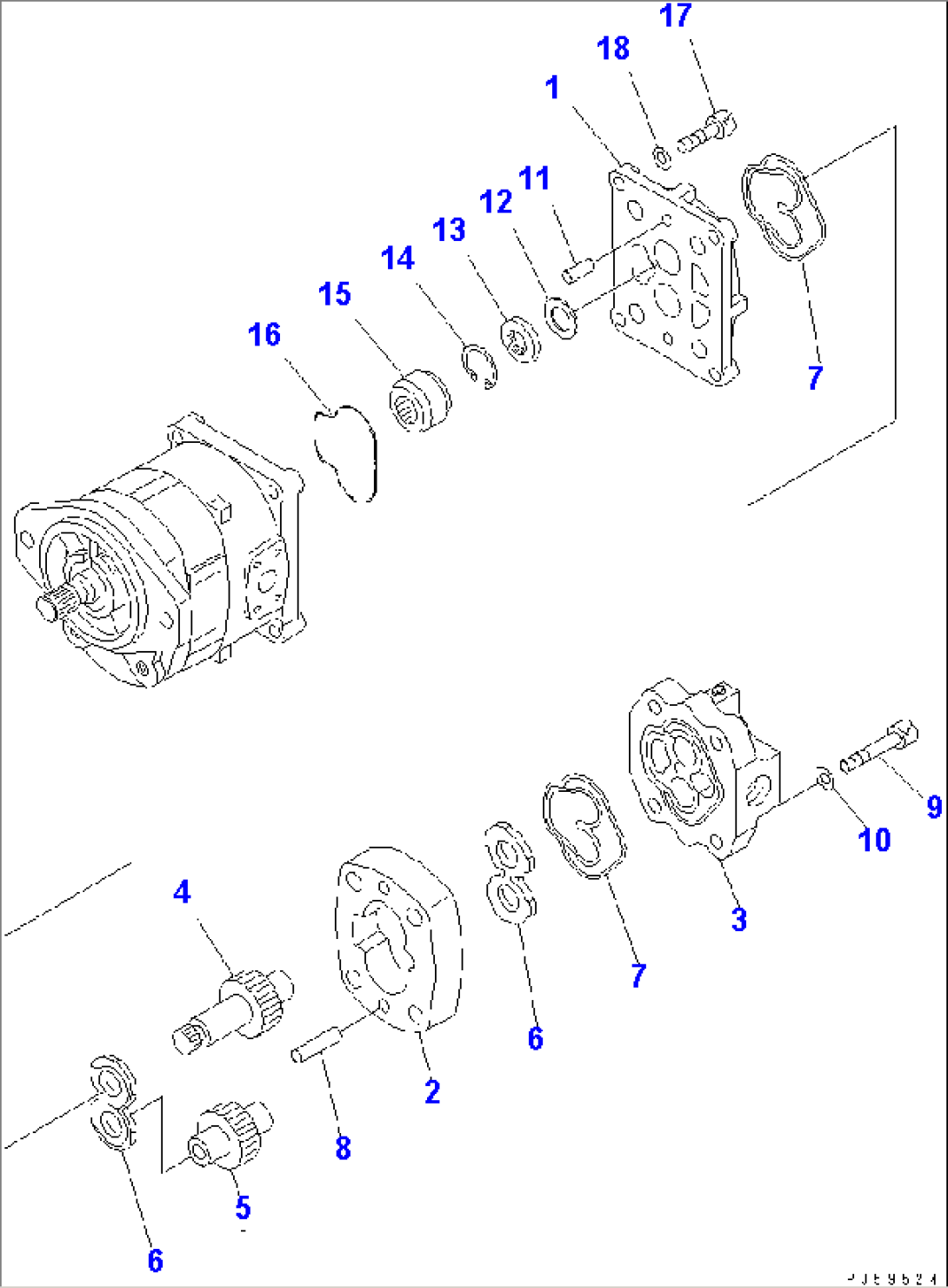 GEAR PUMP (TANDEM) (INNER PARTS) (2/2)