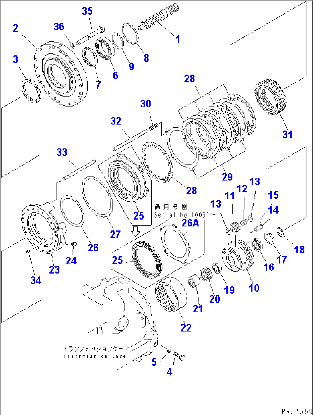 TRANSMISSION (REVERSE CLUTCH)(#10001-10554)