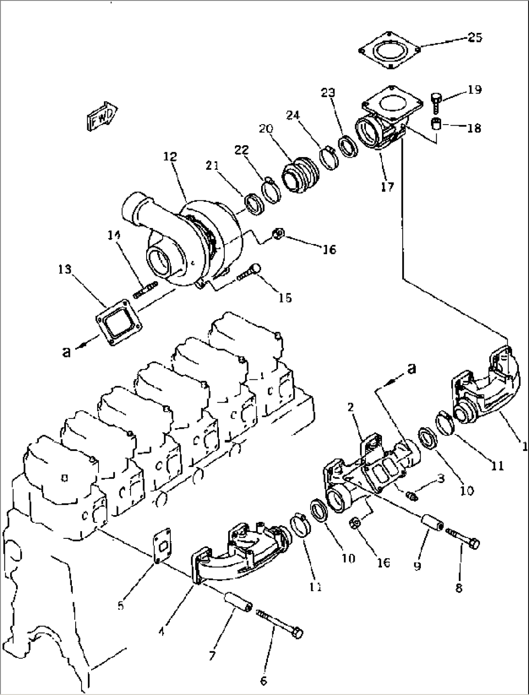 EXHAUST MANIFOLD AND TURBOCHARGER