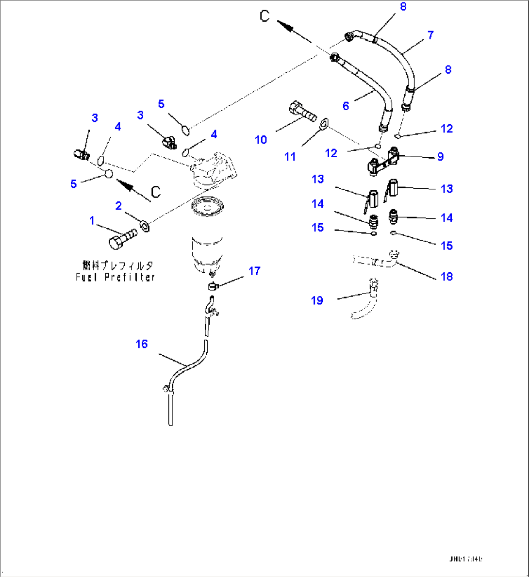 Fuel Piping, Filter Piping (#70001-)