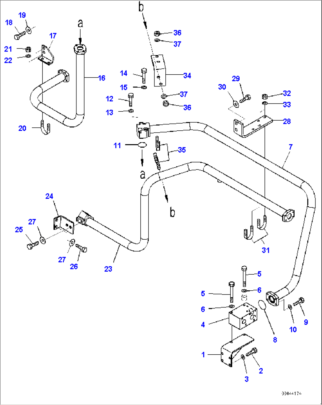 Oil Cooler Piping, Revolving Frame Side (#35201-)