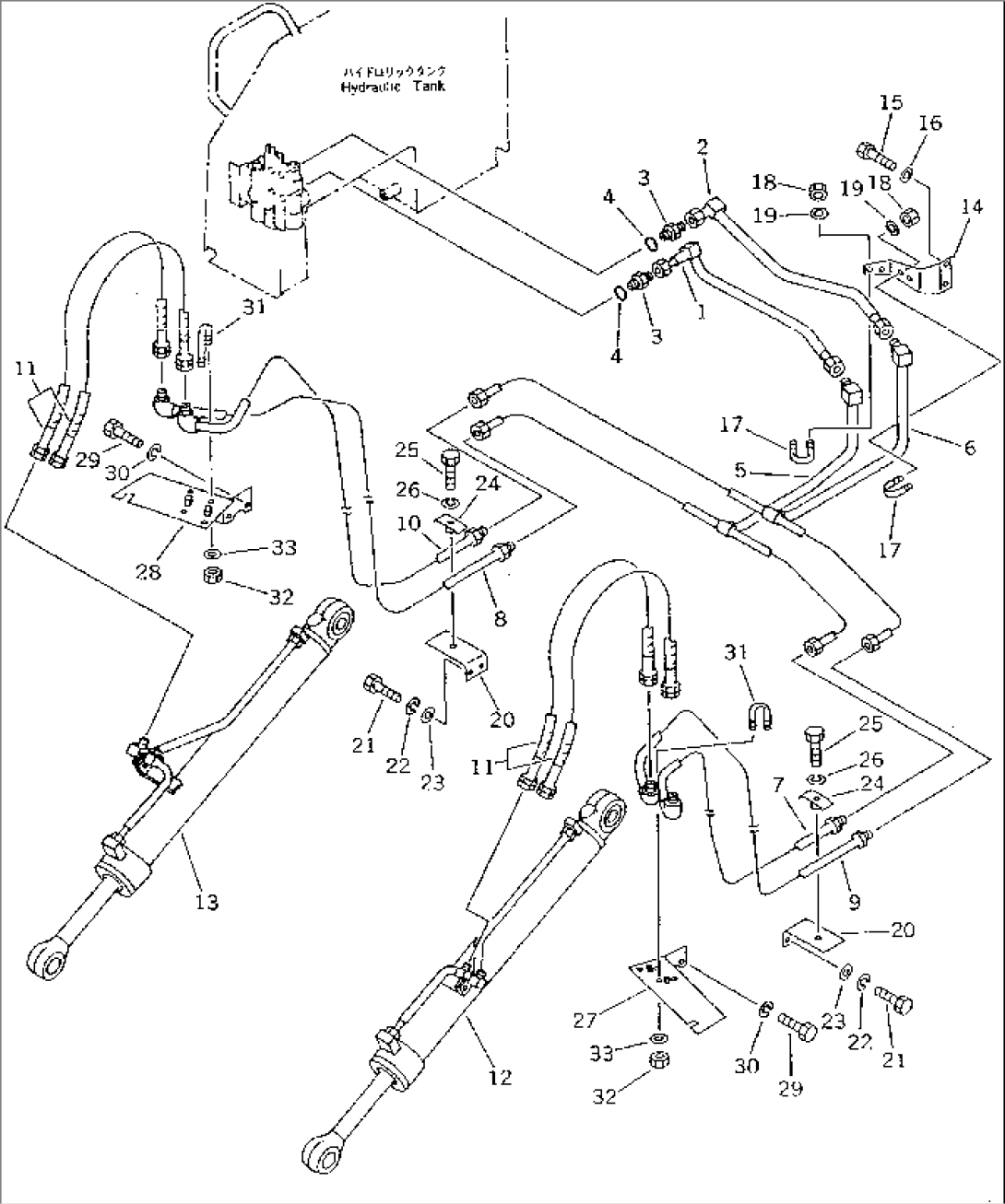 HYDRAULIC PIPING (DUMP CYLINDER LINE) (CHASSIS SIDE)