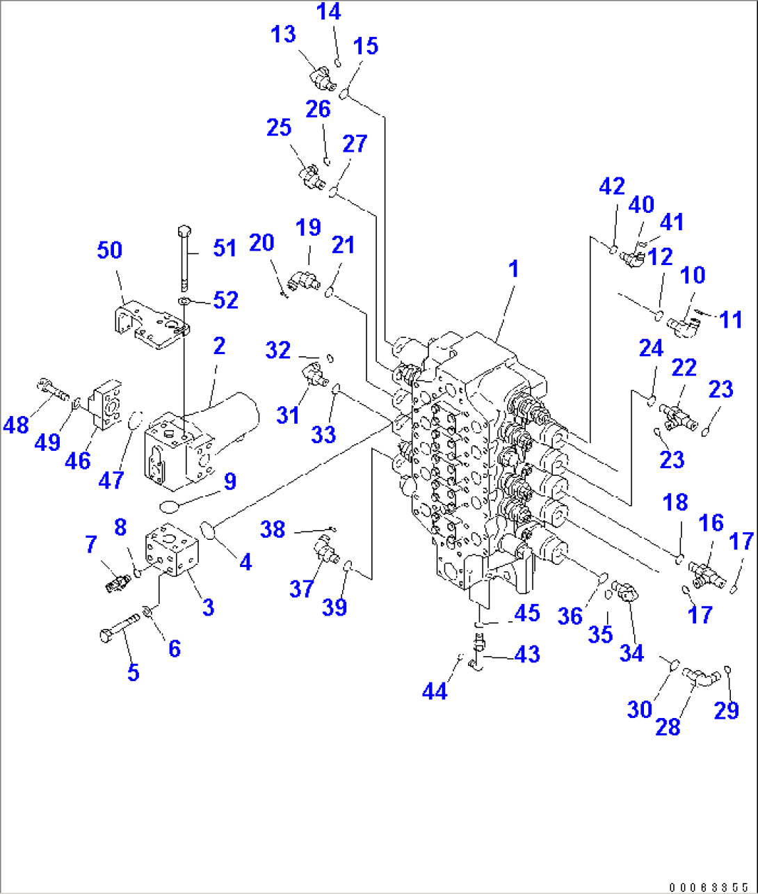 MAIN VALVE (NO.1 VALVE AND JOINT PARTS) (FOR LONG ARM)(#30052-)