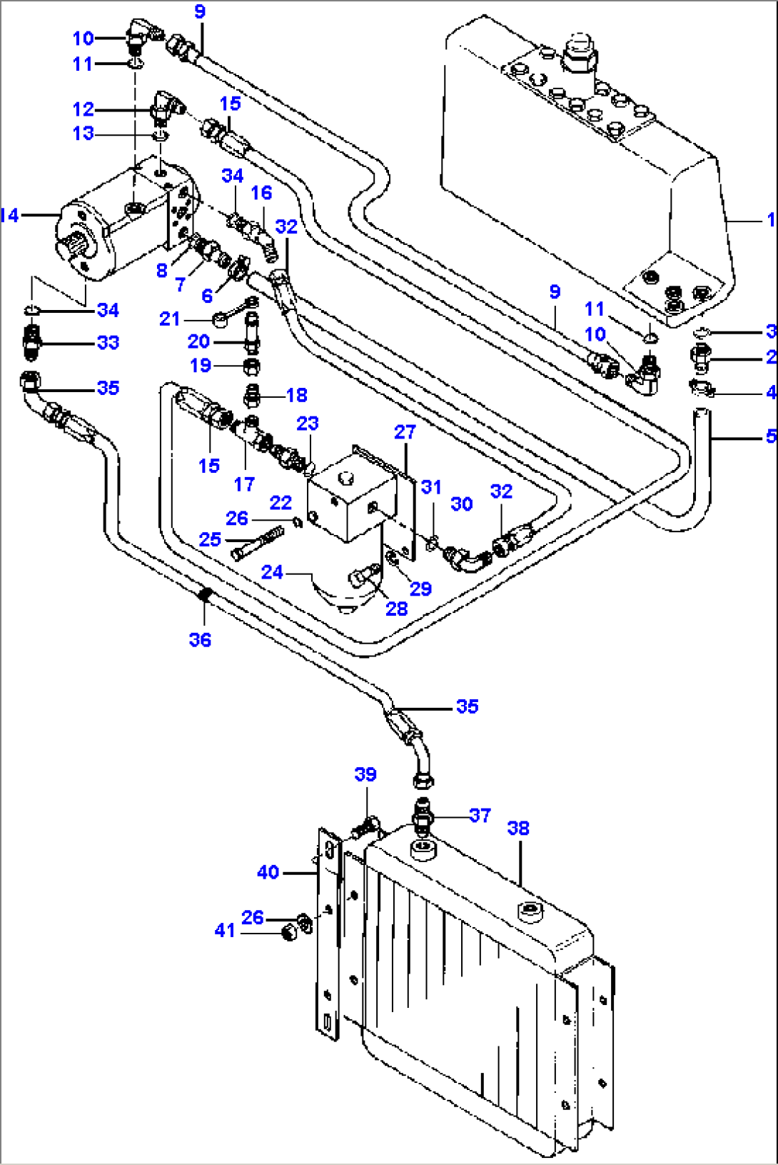 BASIC HYDRAULICS AWD - TANK TO OIL COOLER