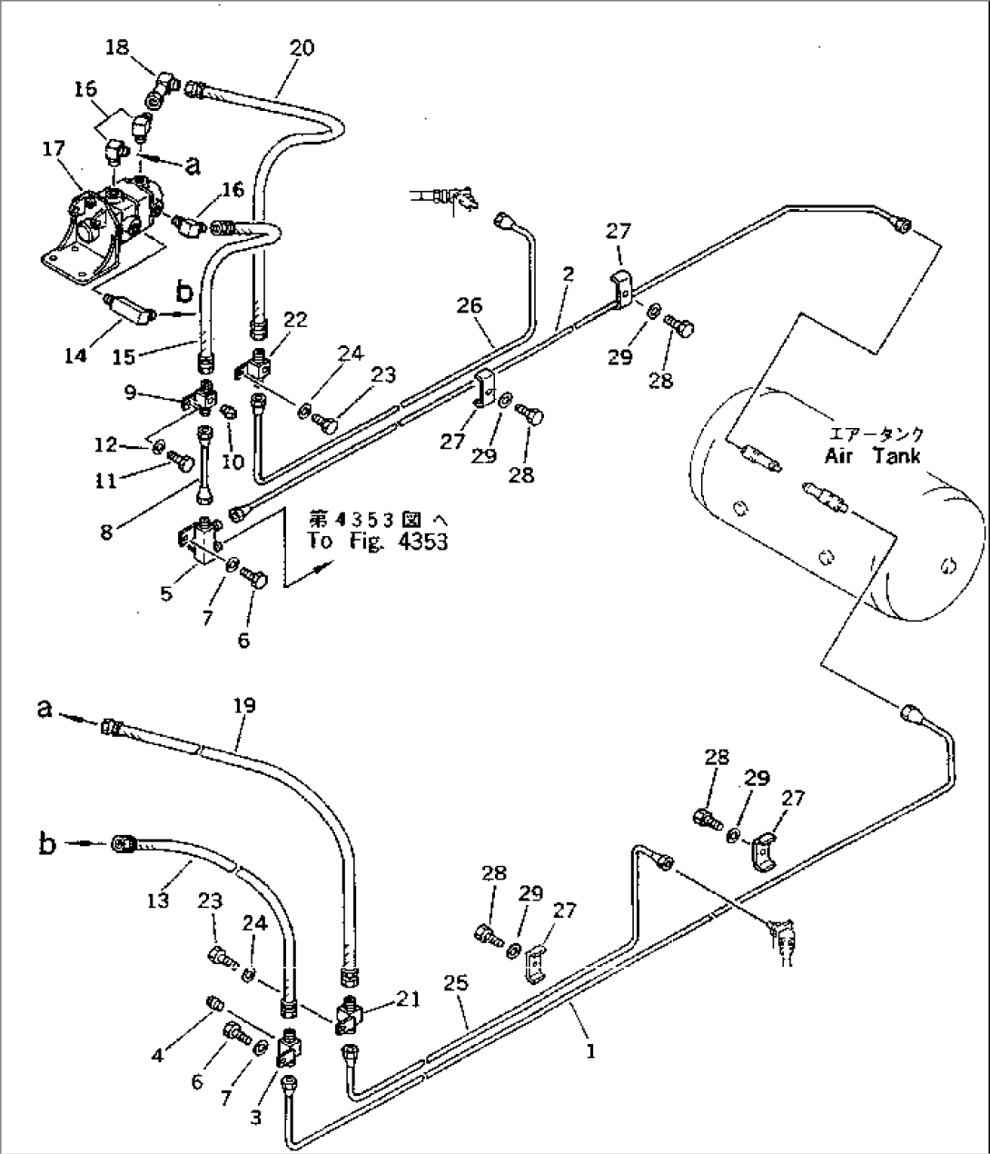 BRAKE PIPING (3/4) (AIR TANK TO BRAKE VALVE) (FOR EC SPEC.)(#60082-)