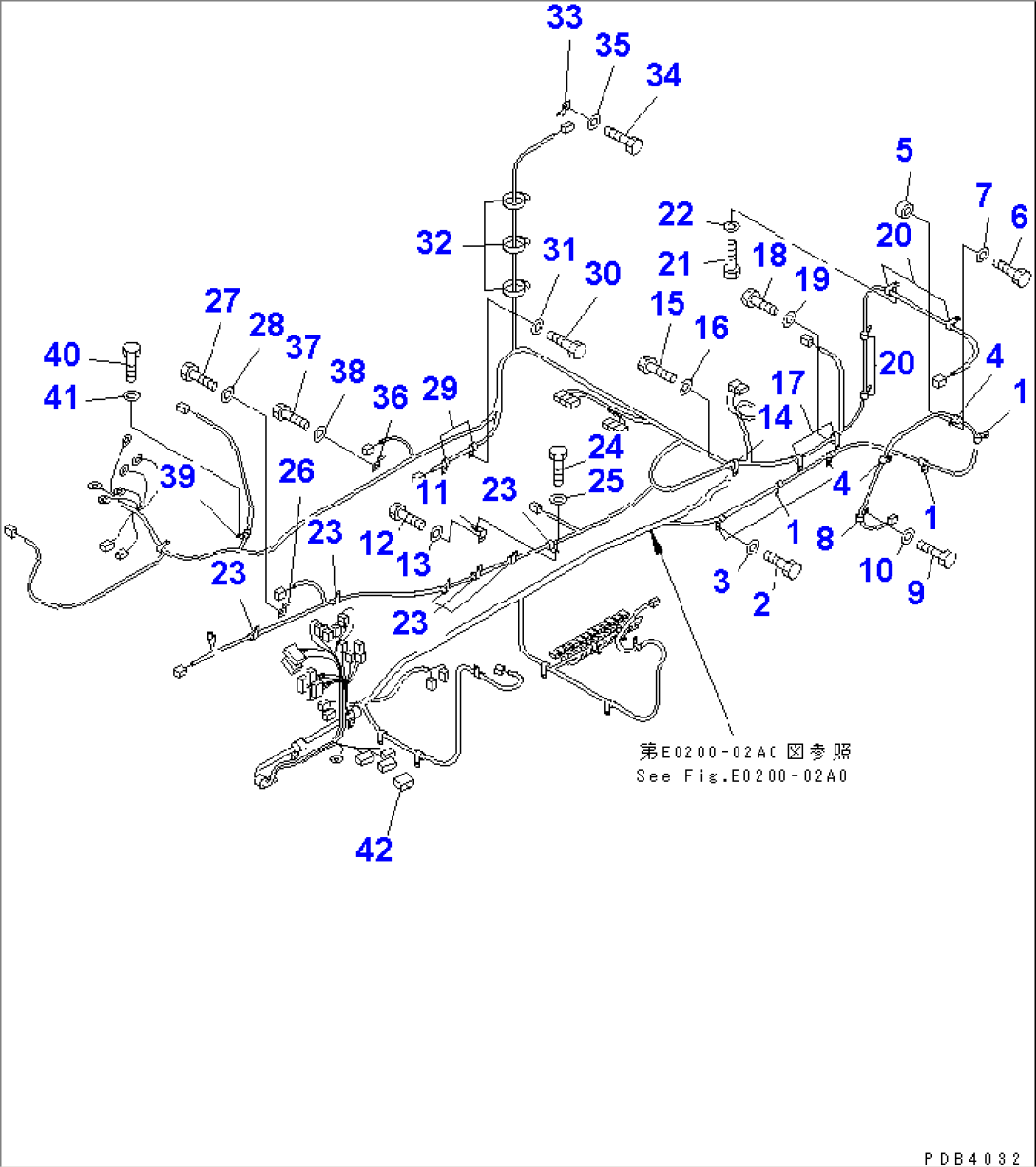 WIRING (MAIN HARNESS¤ CLAMP) (BACKHOE)(#30001-30174)