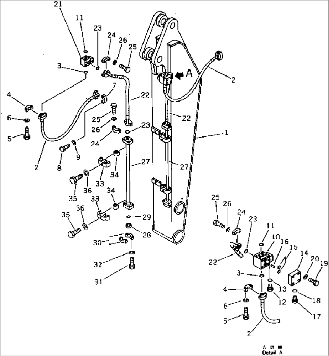 CLAMSHLL ARM AND PIPING (1850MM STD ARM) (USE BOTH AS BUCKET AND CLAMSHELL BUCKET)