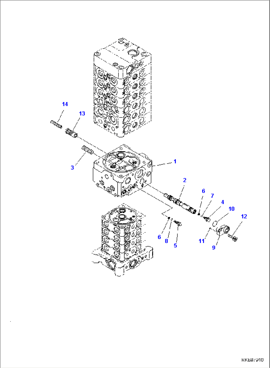 MAIN CONTROL VALVE (10-SPOOL) (6/32)