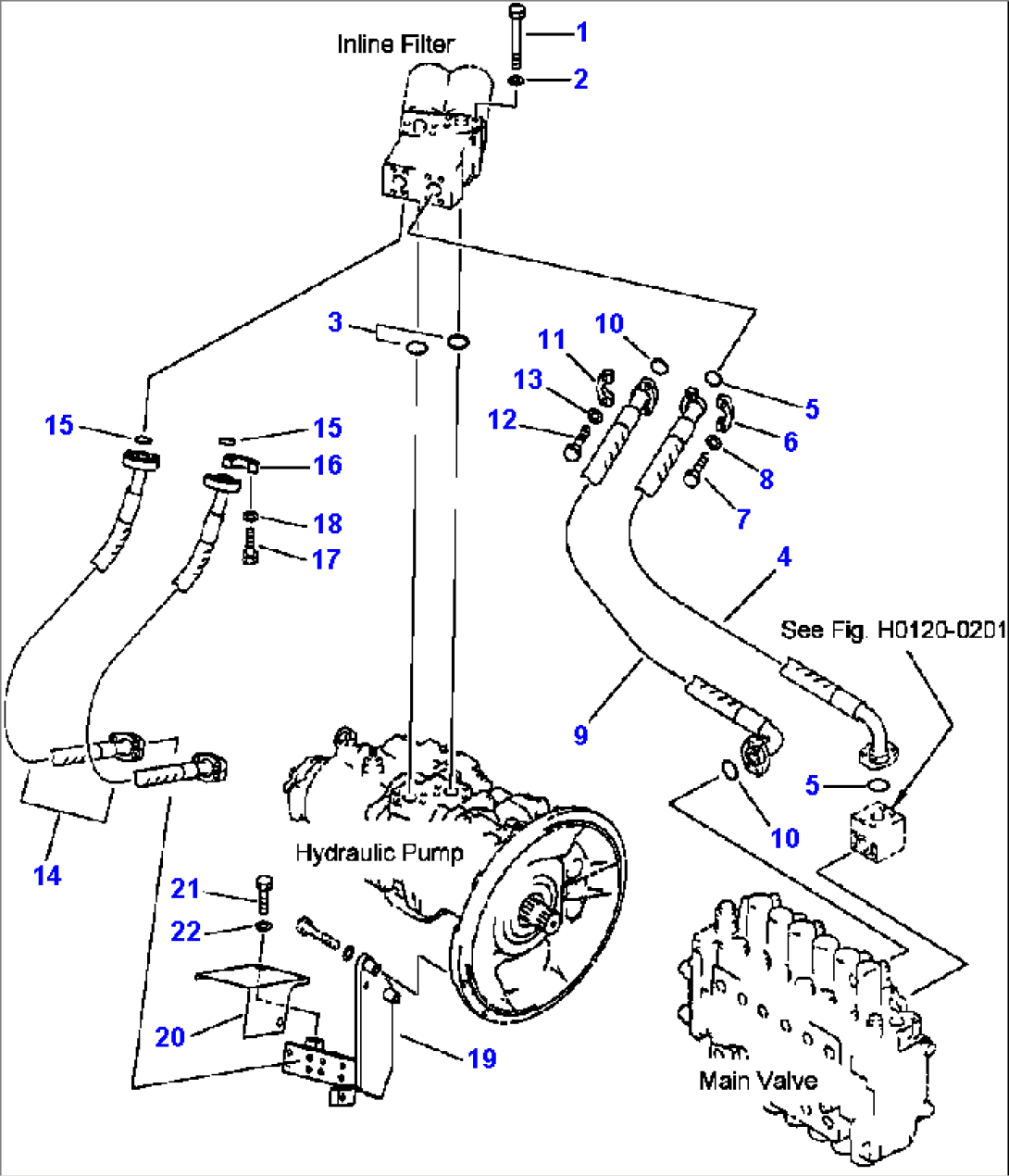FIG NO. H0312-0202 HYDRAULIC PIPING PUMP TO MAIN VALVE