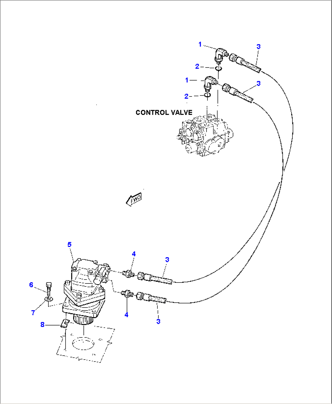 HYDRAULIC PIPING (SWING MOTOR LINE)