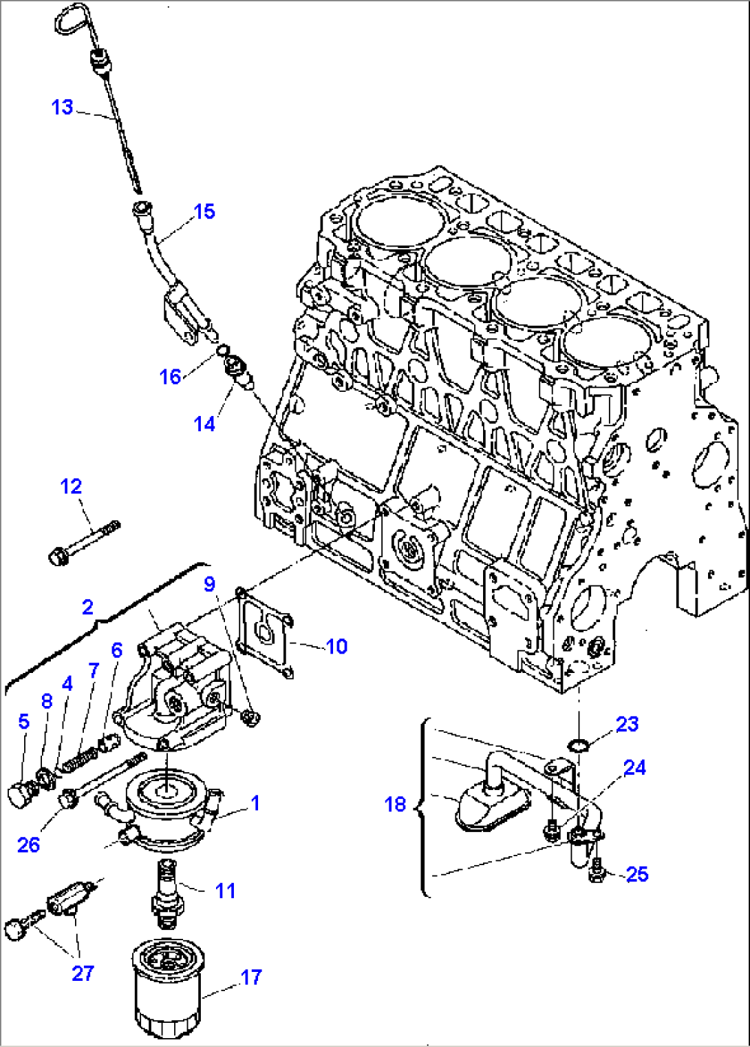 FIG. A0306-01A0 LUBRICATING OIL SYSTEM - TURBO ENGINE