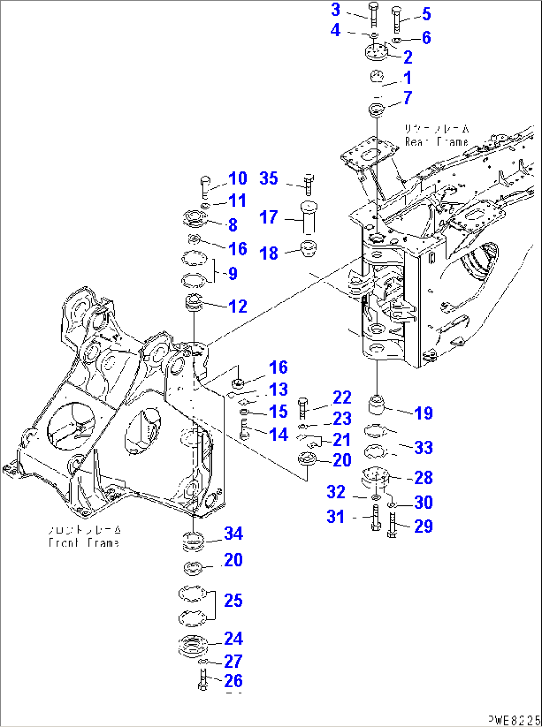 HINGE PIN (FOR FRONT AND REAR FRAME CONNECTING)(#50001-51074)