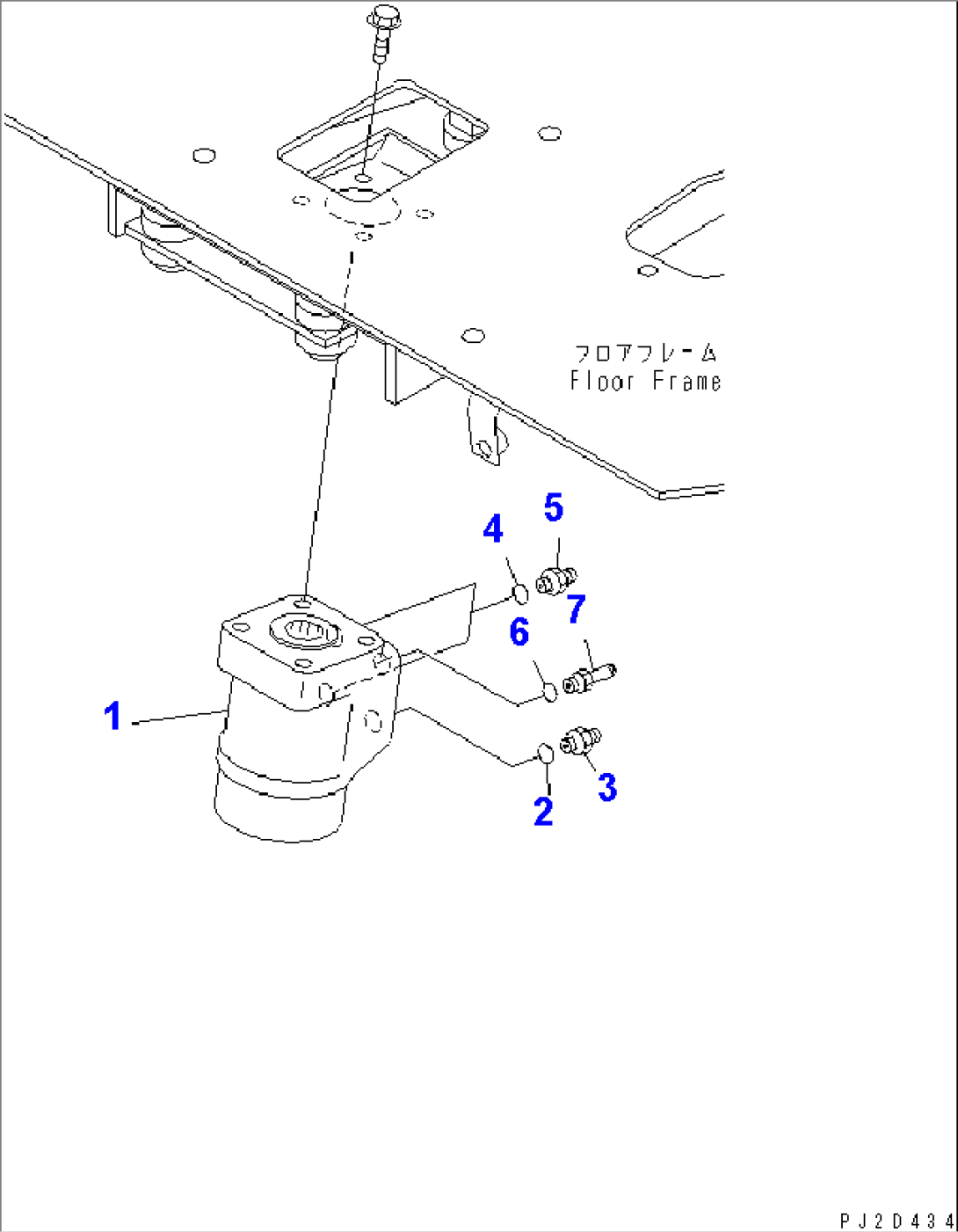 FLOOR SUB (STEERING VALVE AND CONNECTING PARTS)(#50025-)