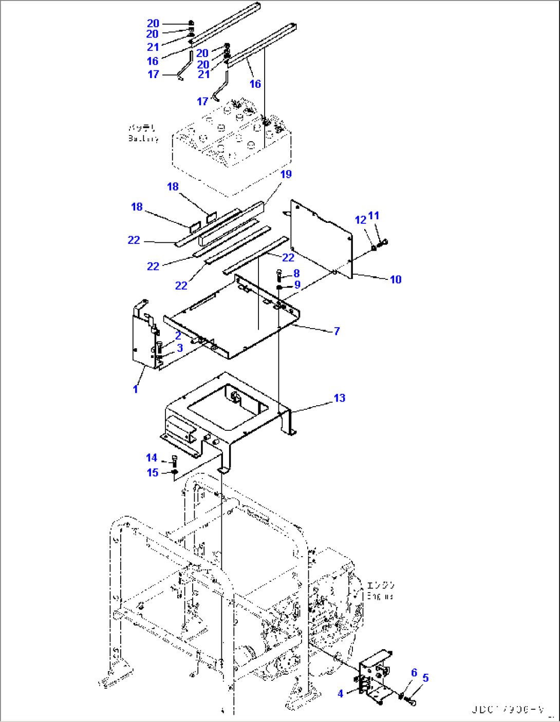 Battery Box, With 90Amp. Alternator, Bracket