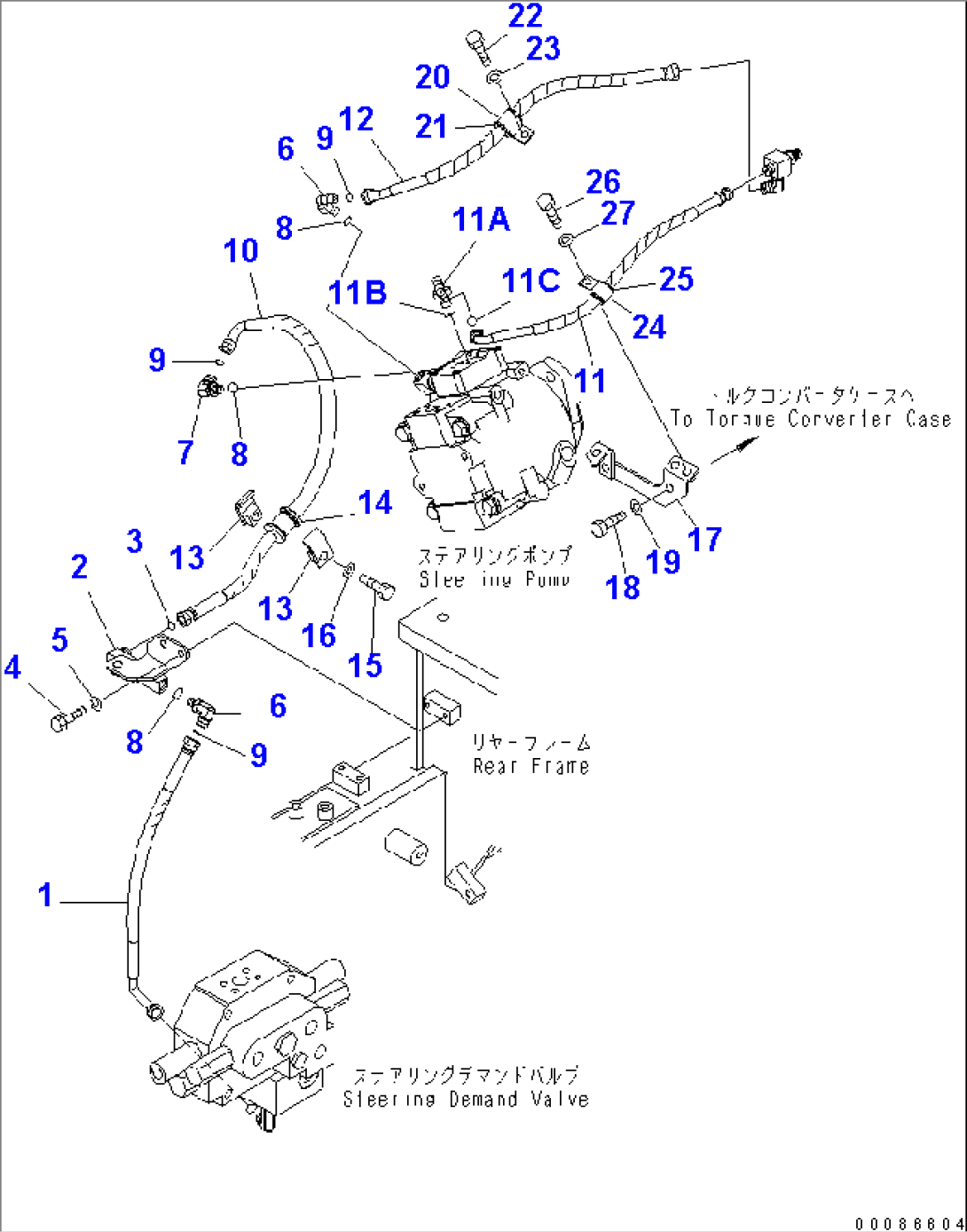 STEERING HYDRAULIC LINE (PILOT LINE)(#55001-)