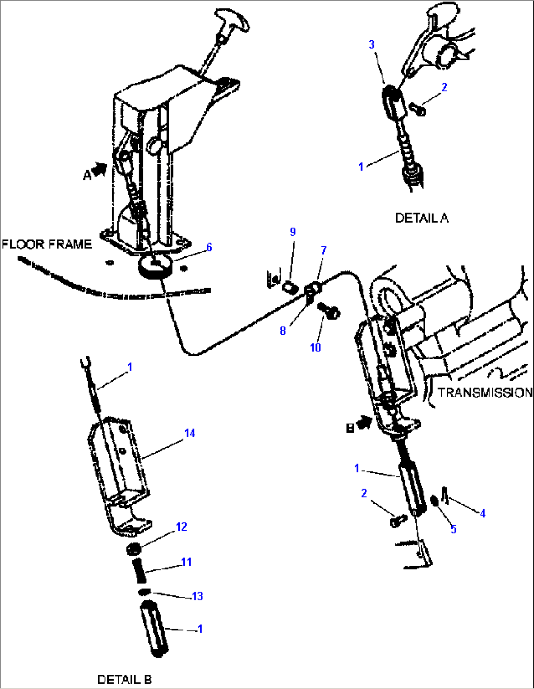 FIG. F4460-02A0 PARKING BRAKE - CONTROL PARTS - LINKAGE