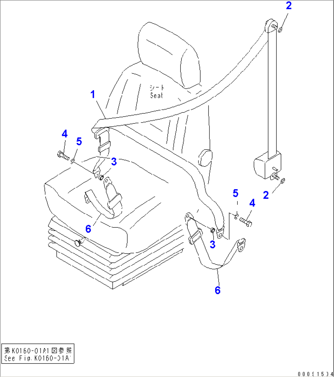 OPERATOR AREA (SEAT BELT) (3-POINT)(#50079-)