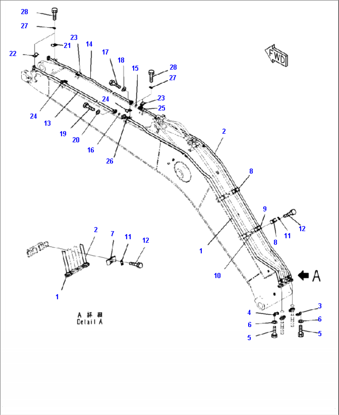 T1110-001004 BOOM BUCKET CYLINDER PIPING