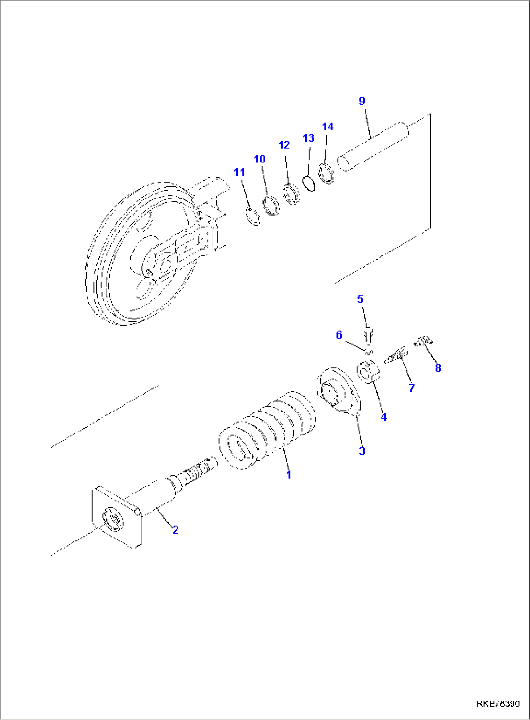 TRACK SHOE ASSEMBLY, RUBBER, IDLER CUSHION