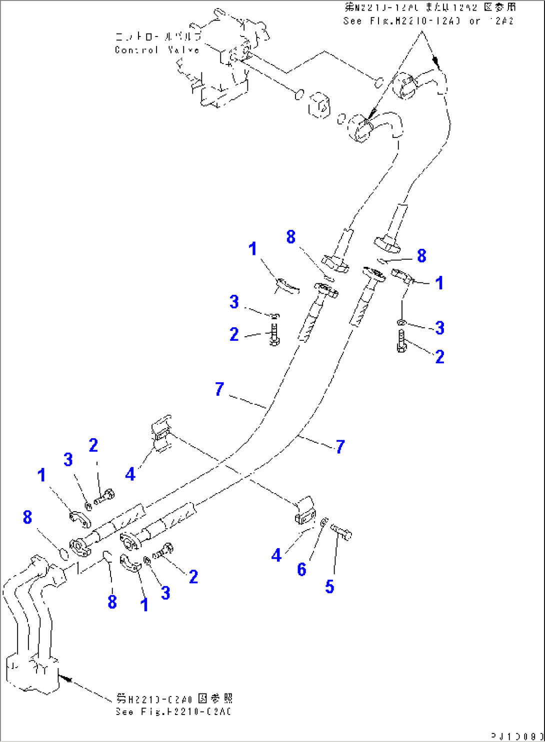 HYDRAULIC PIPING (TANK TO LIFT CYLINDER) (1/2)