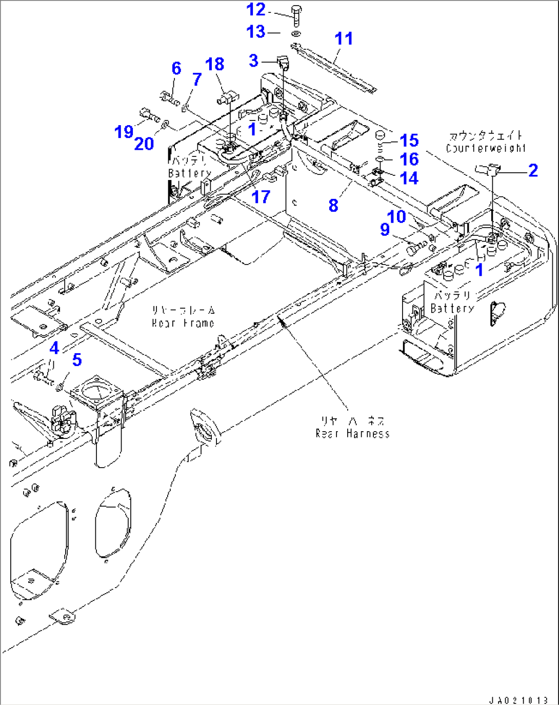 REAR HARNESS (3/4) (BATTERY CABLE)