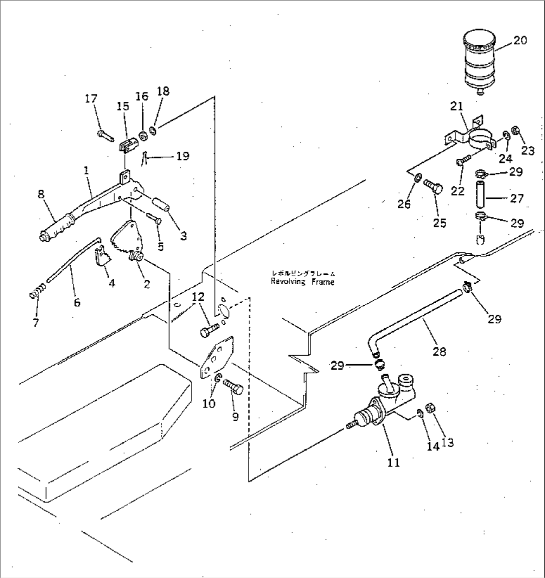 SWING BRAKE LEVER AND PIPING