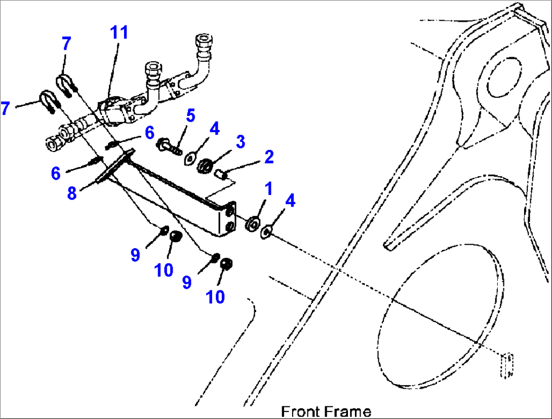 H4410-10A2 STEERING PIPING PIPE MOUNTING PARTS (JOYSTICK STEERING)
