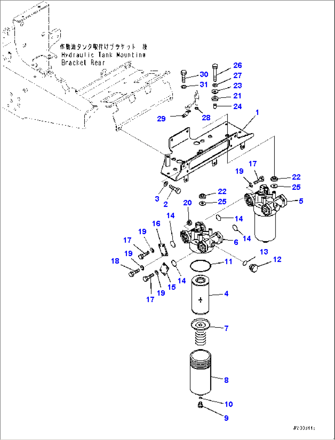 Hydraulic Tank, Suction and Drain Piping (#30001-)