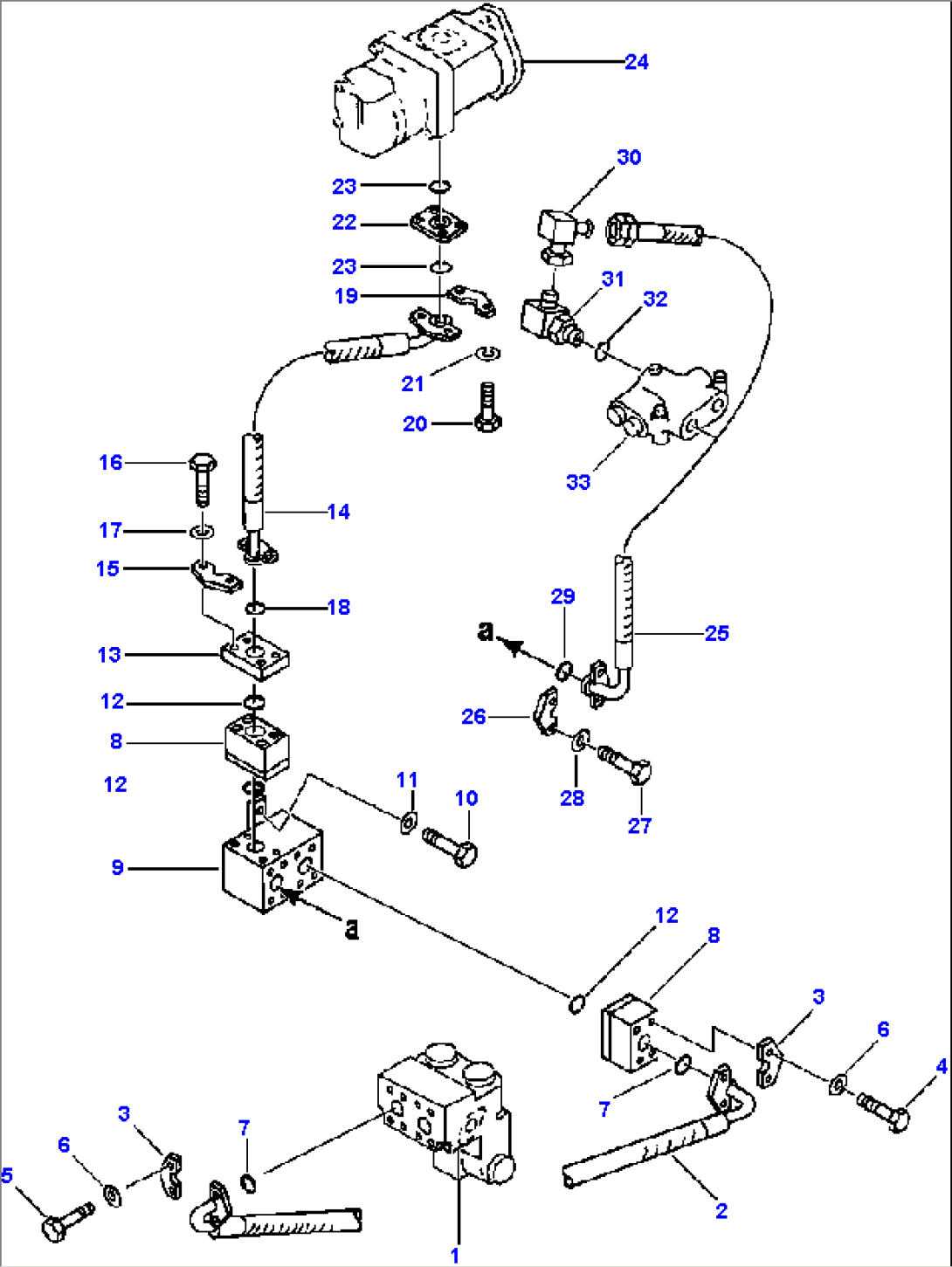 GROUND DRIVEN STEERING PIPING DIVIDER VALVE TO MAIN HYDRAULIC PUMP