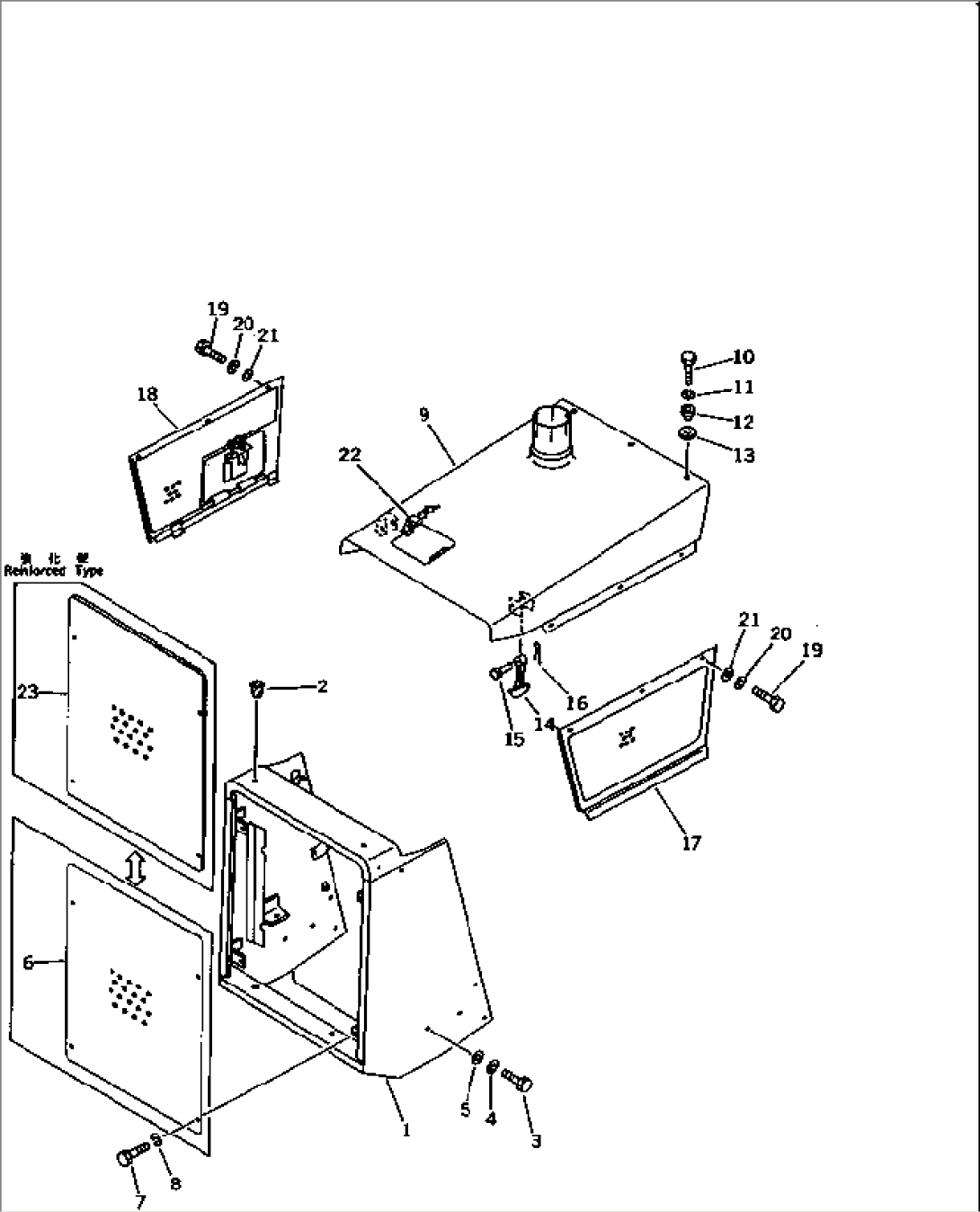 RADIATOR GUARD AND HOOD (WITH ENGINE SIDE COVER)