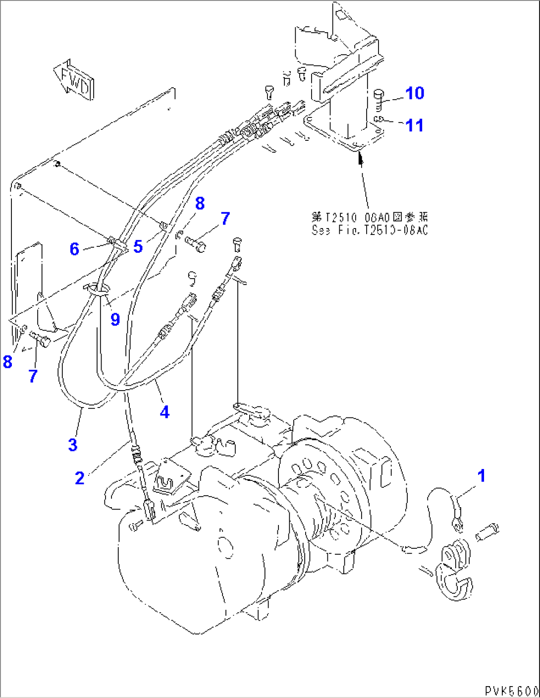 TOWING WINCH (WIRE ROPE AND CONTROL CABLE)