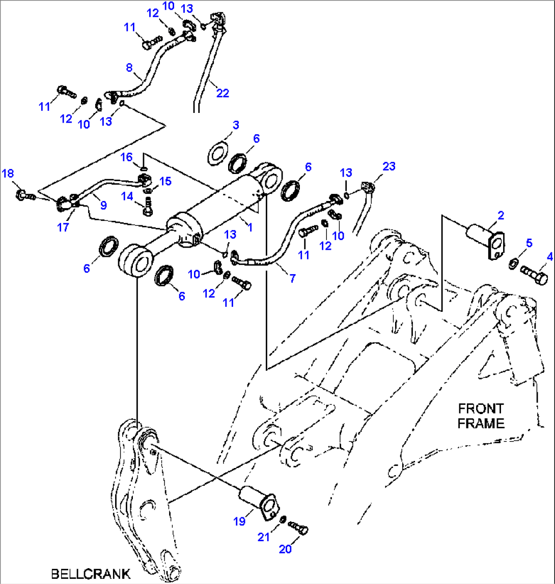 FIG. T4150-01A1 DUMP CYLINDER - HI-LIFT - PIPING AND MOUNTING