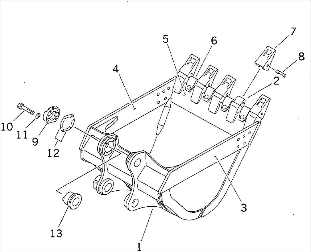 BUCKET¤ 1.2M3¤ 1310MM (HEAVY DUTY) (WITH ADJUSTING)(#30001-30001)