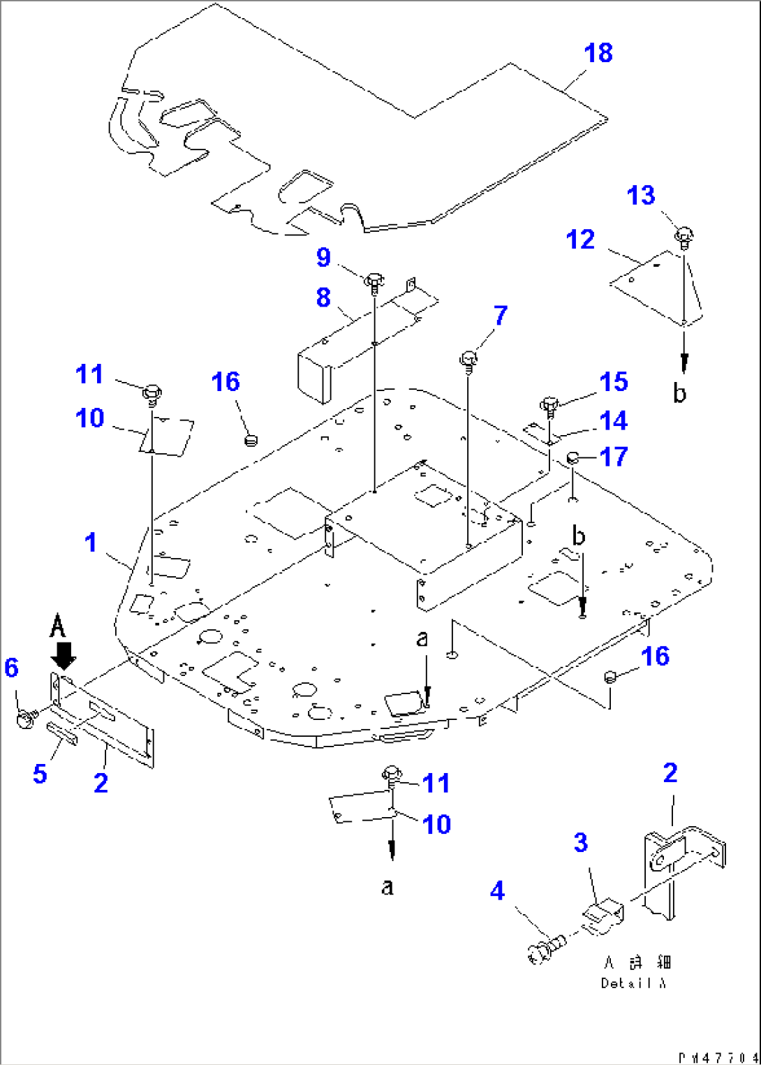 FLOOR FRAME (WITH CANOPY AND PIZZA HAT CAB)(#50001-)