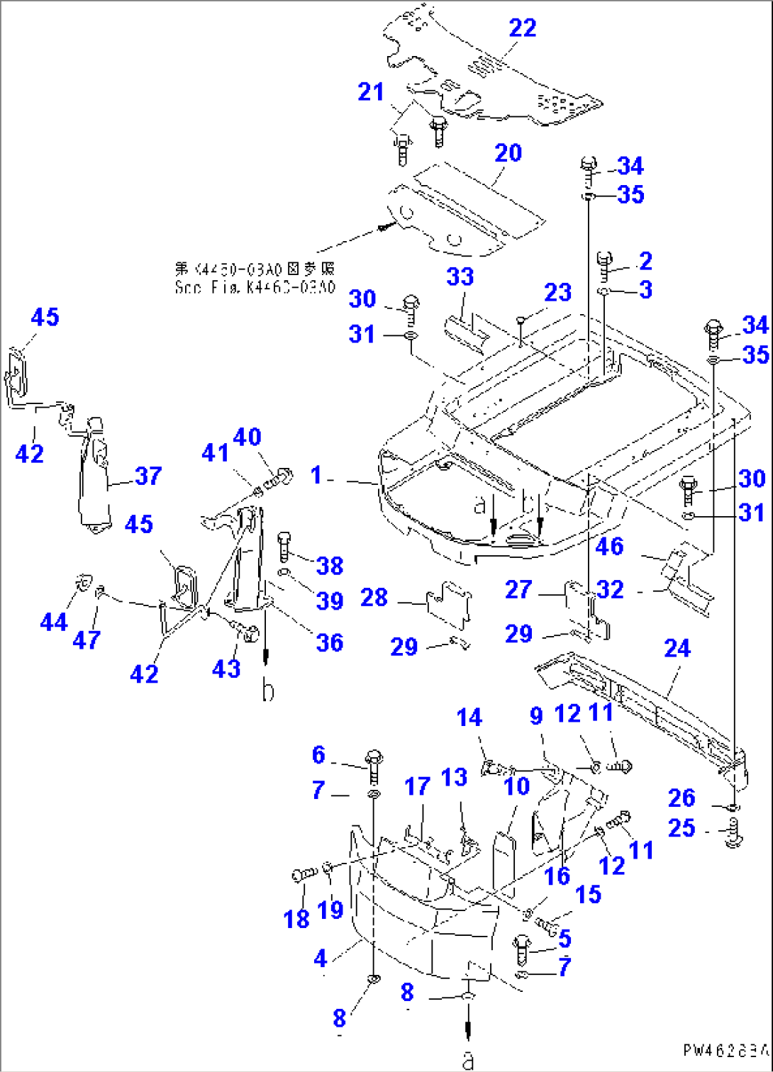 FLOOR FRAME (WITHOUT CANOPY AND CAB)(#10001-11271)