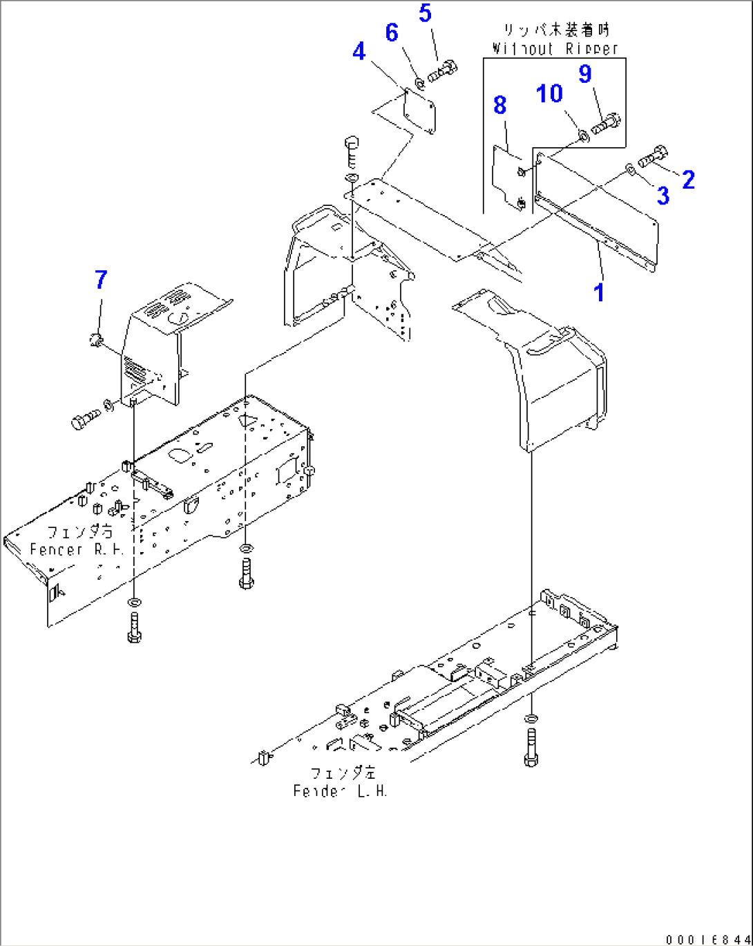 REAR BRACKET (WITHOUT CANOPY)
