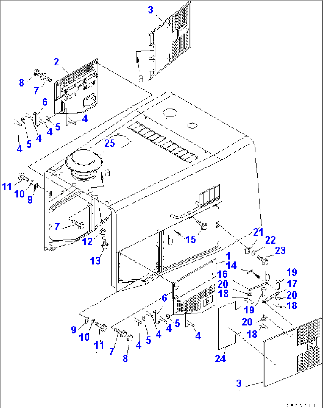 RADIATOR GUARD AND HOOD (ENGINE SIDE COVER AND HOOD) (WITH AIR INTAKE EXTENSION)