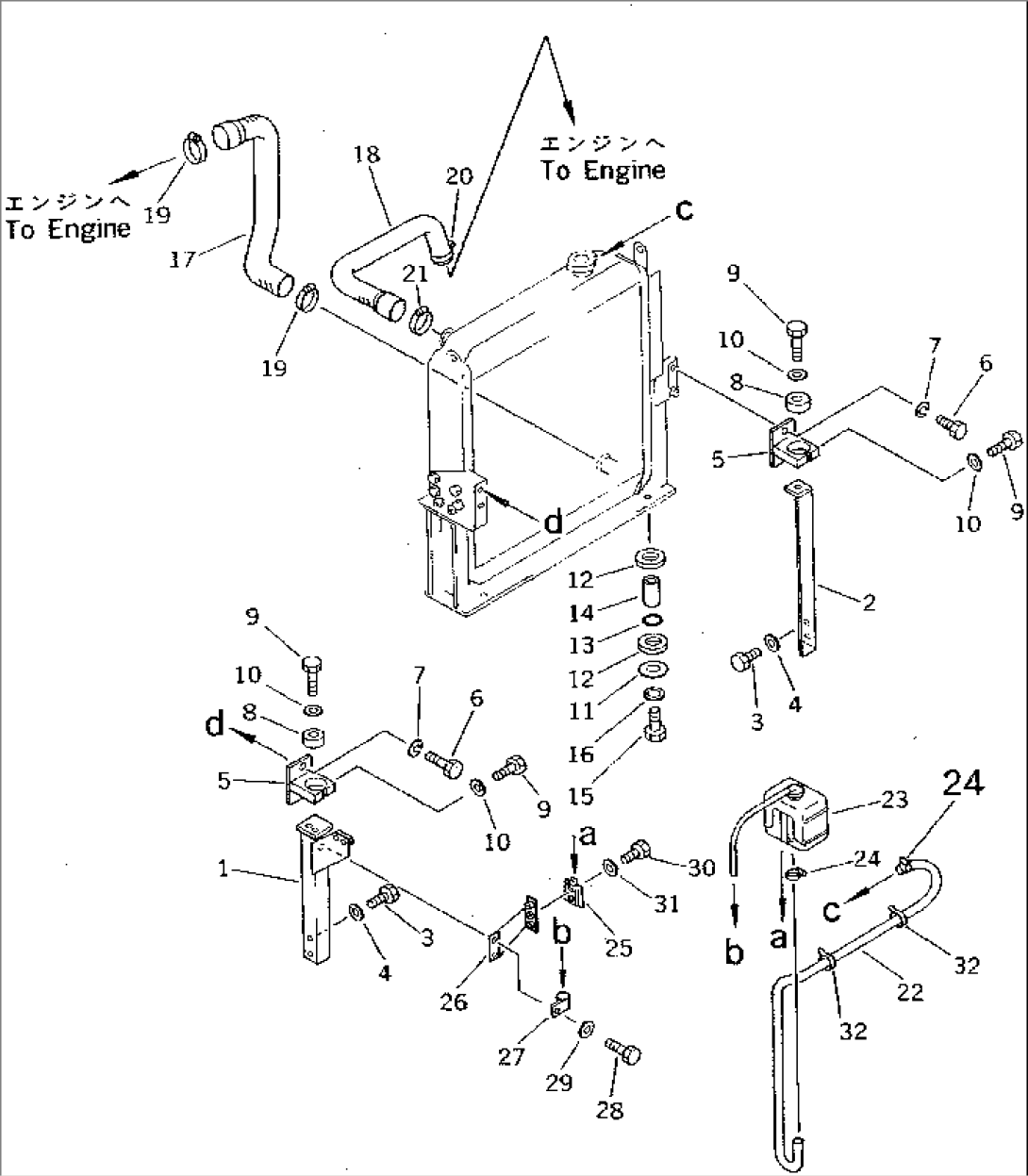 RADIATOR MOUNT AND PIPING(#1862-2300)