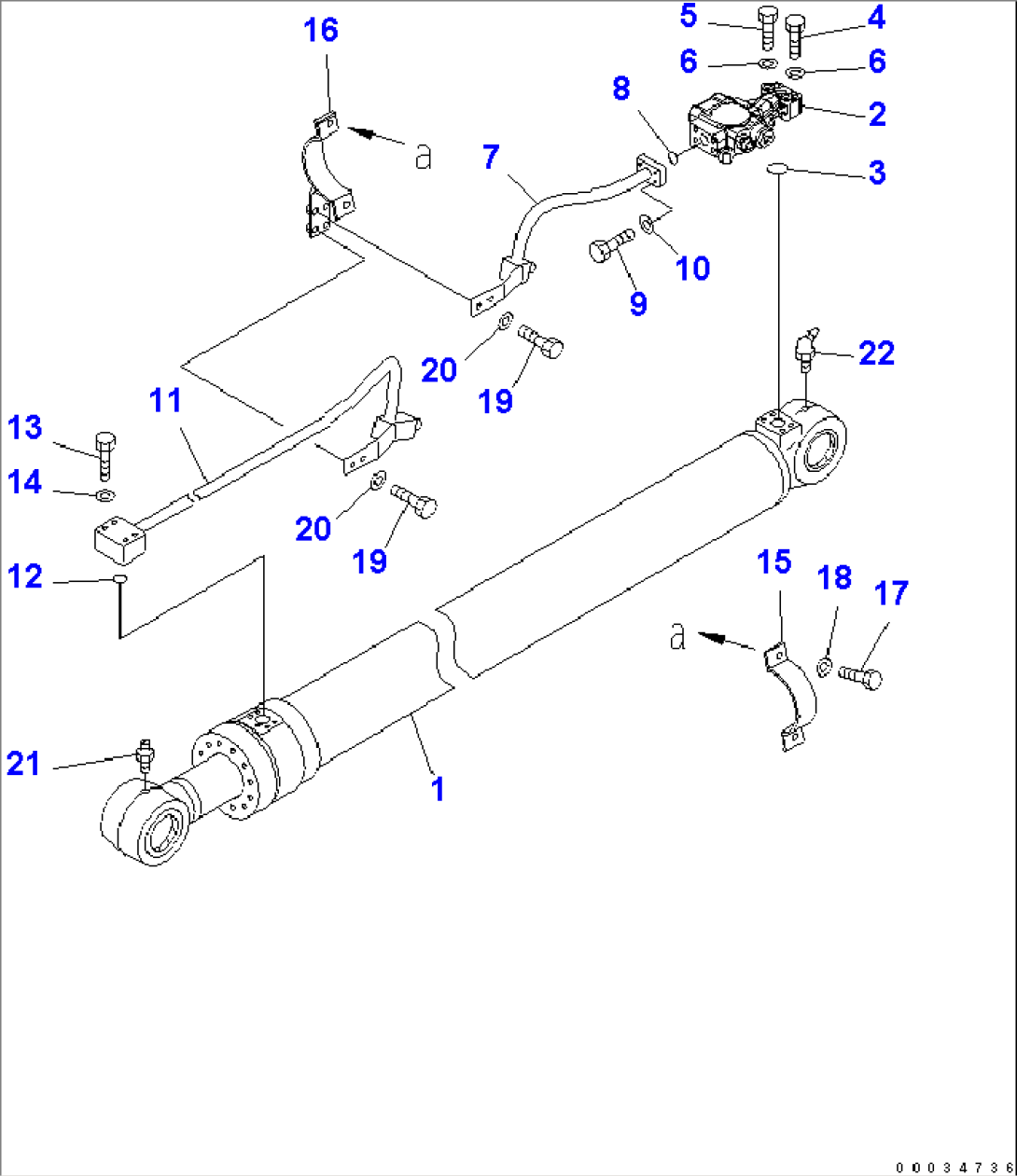 BOOM LIFT CYLINDER (PIPING) (L.H) (WITH SAFWTY VALVE) (FOR 1-PIECE BOOM)