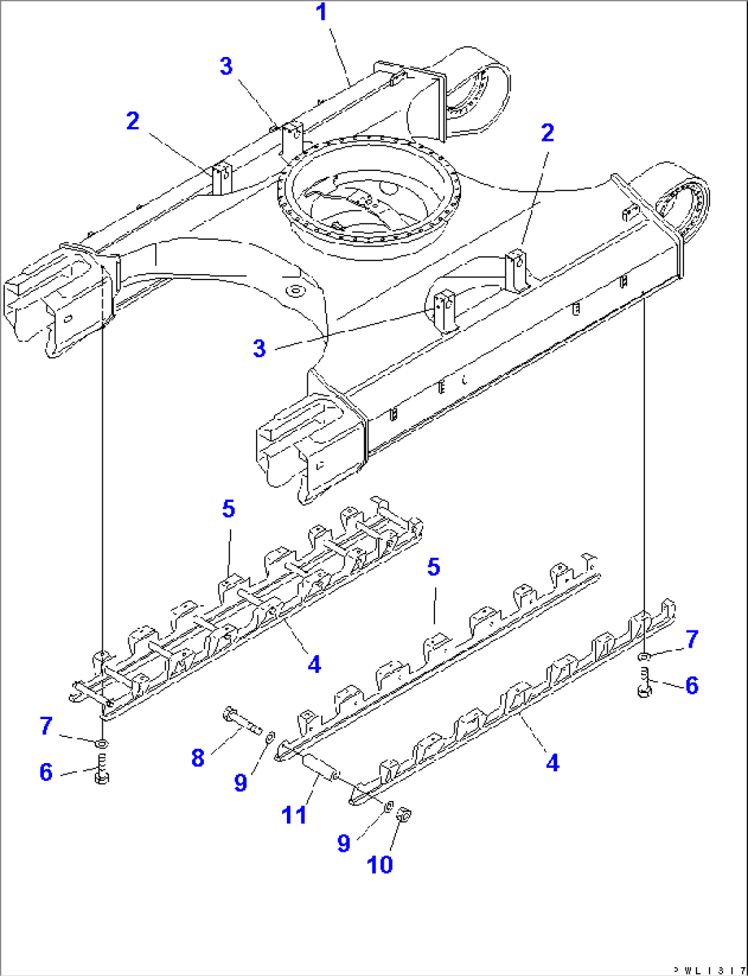 TRACK FRAME (FULL ROLLER GUARD) (FOR UNDER COVER)(#32250-)