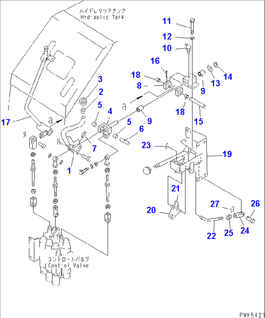 WORK EQUIPMENT CONTROL (LEVER¤ 1/2) (FOR PAT DOZER) (WITH 3-POINT HITCH)(#78604-80227)