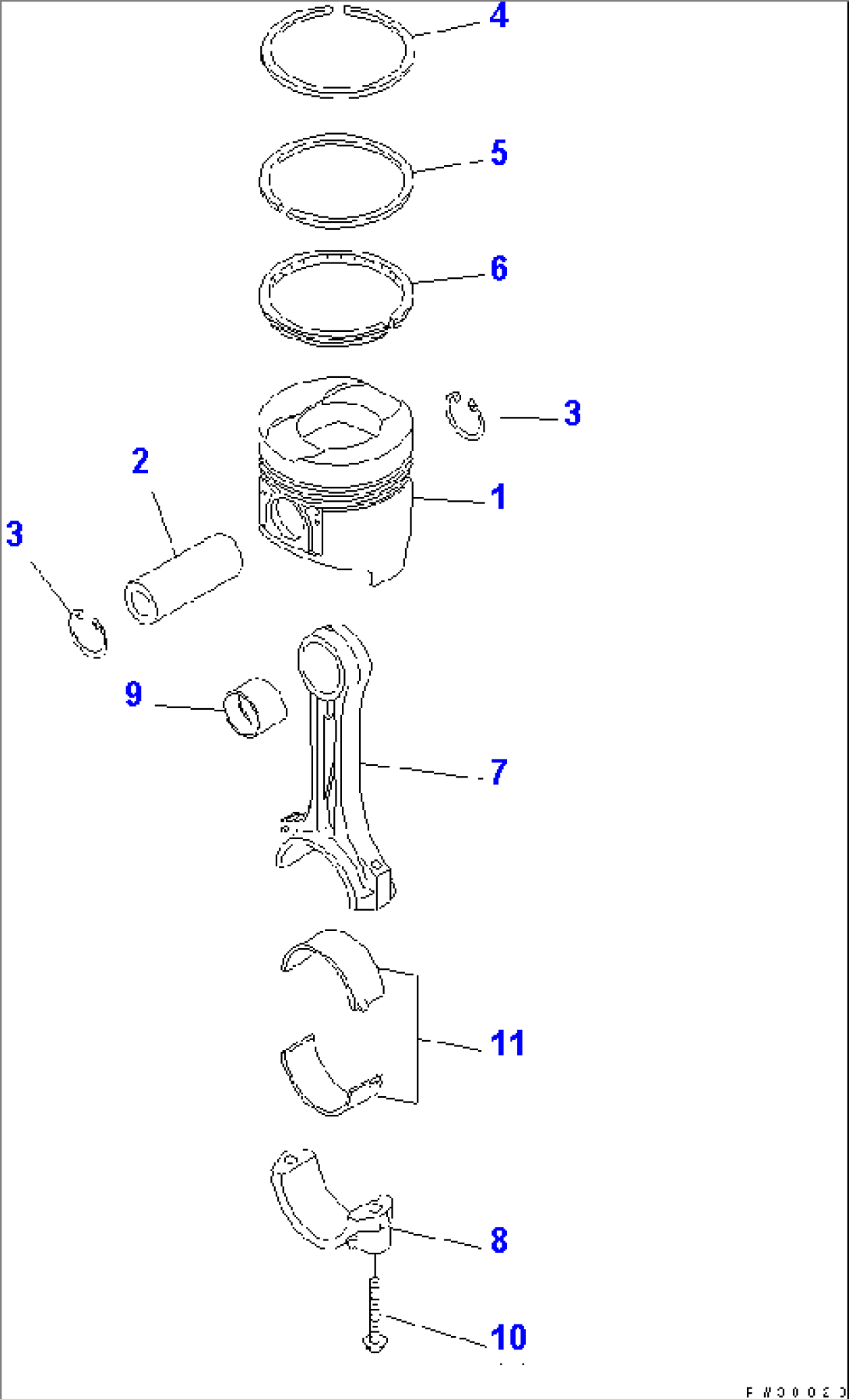 PISTON AND CONNECTING ROD