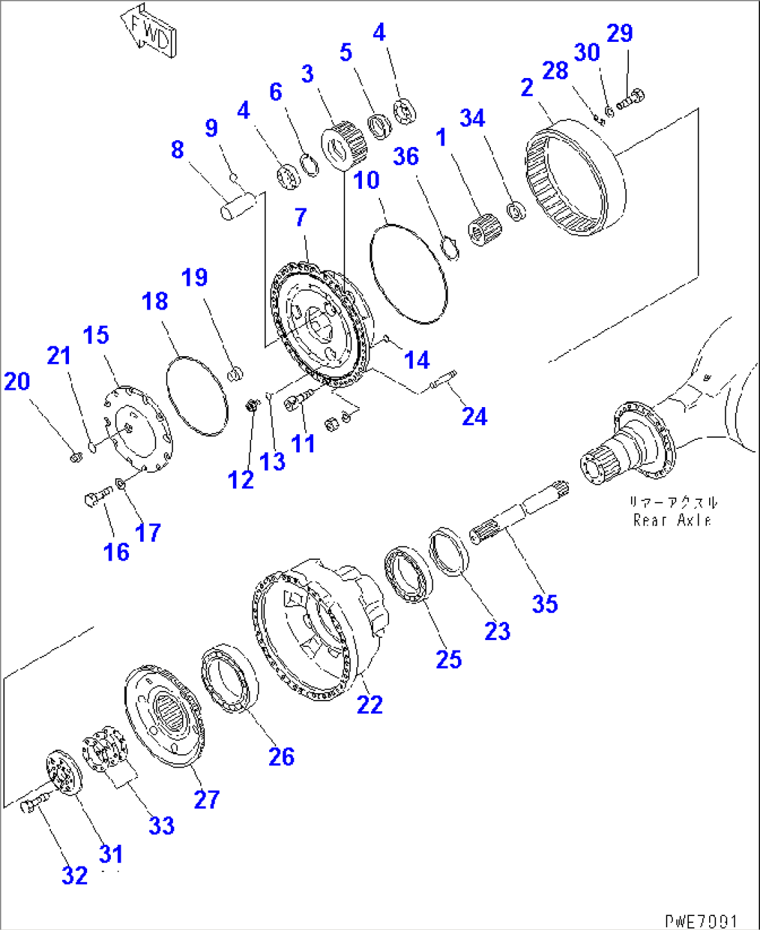 REAR AXLE (FINAL DRIVE)(#50001-51074)