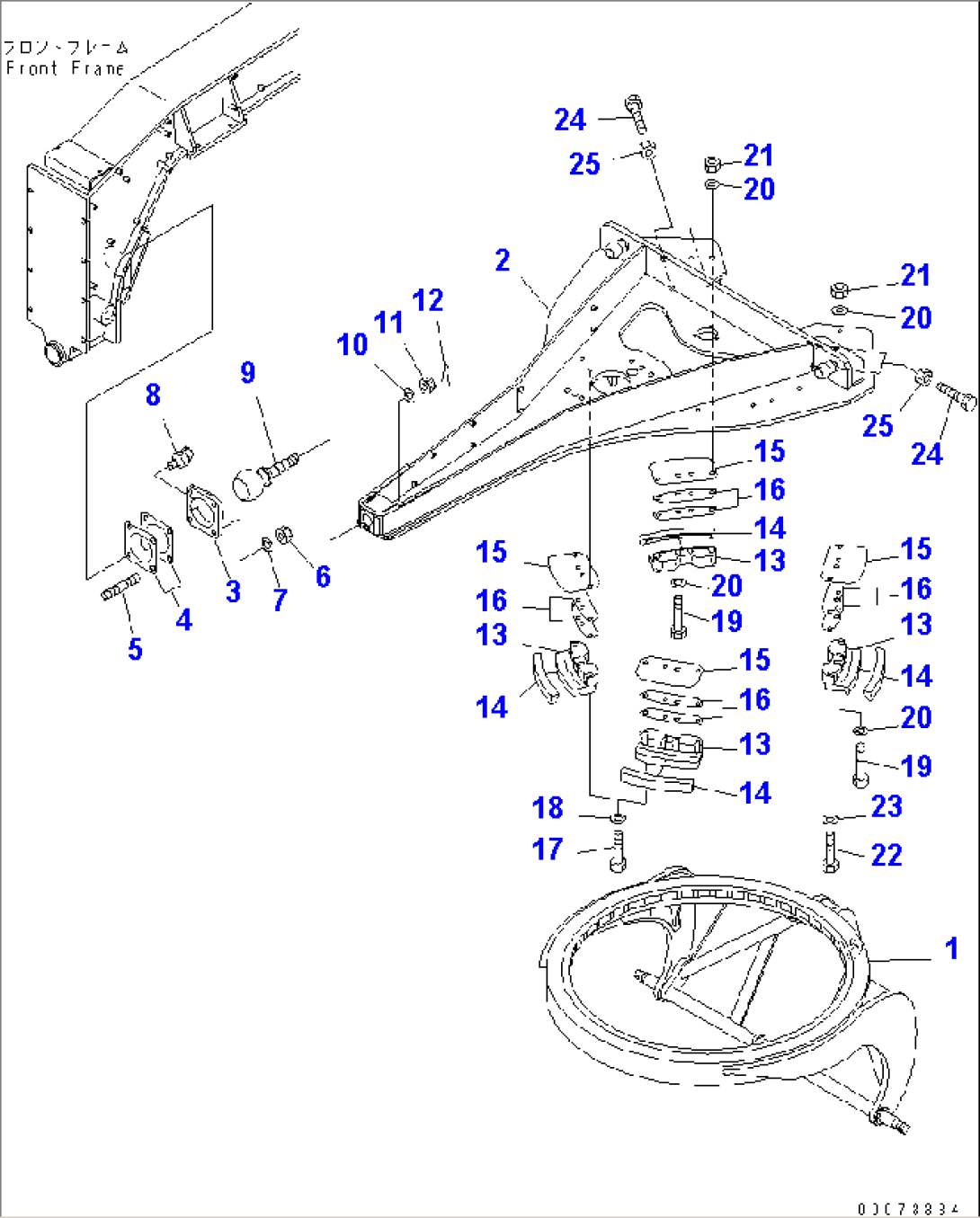 DRAWBAR AND CIRCLE SUPPORT (FOR NON IRON GUIDE PLATE)