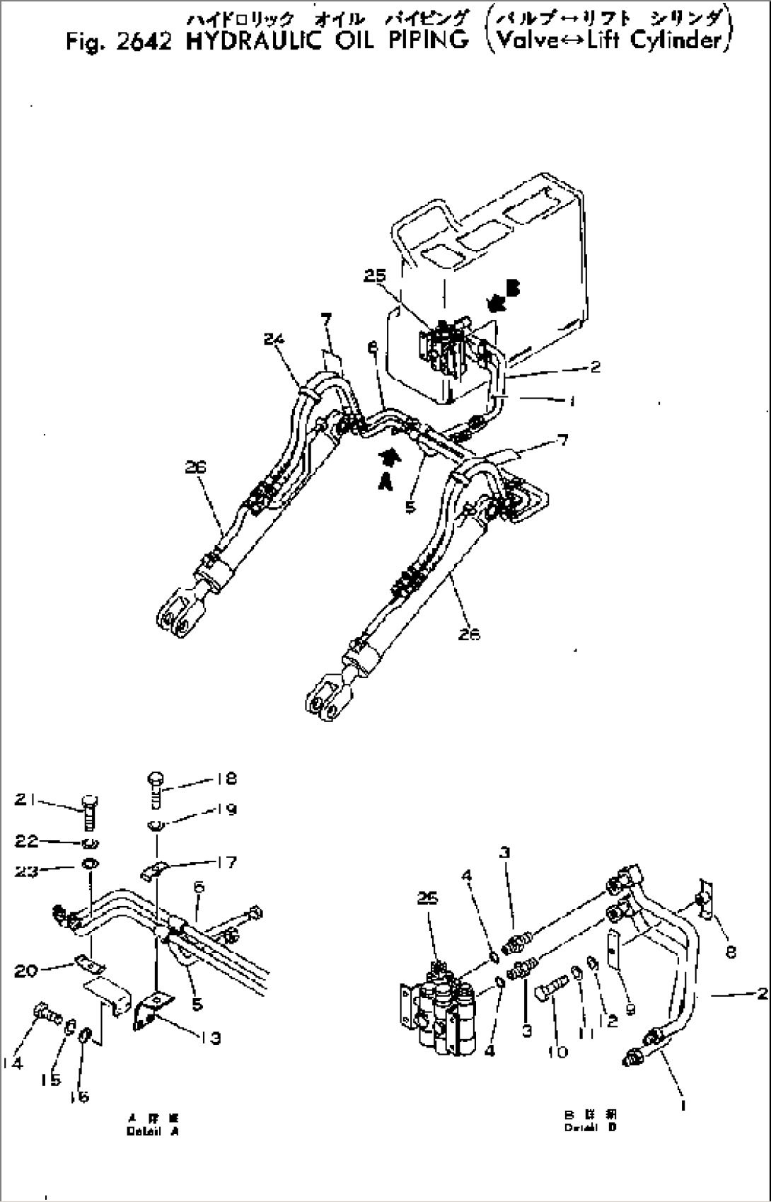 HYDRAULIC OIL PIPING (VALVE - LIFT CYLINDER)