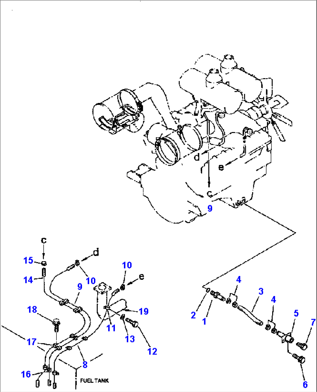 B0000-02A0 ENGINE RELATED PARTS ENGINE AND BREATHER HOSES