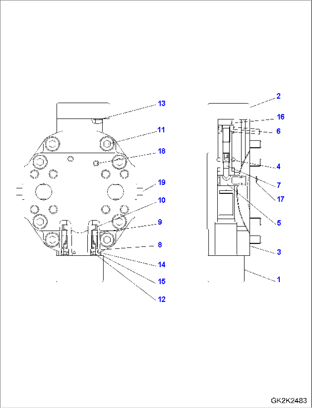 HYDROSTATIC TRANSMISSION (INNER PARTS) (MOTOR 2) (40KM/H) (4/7)