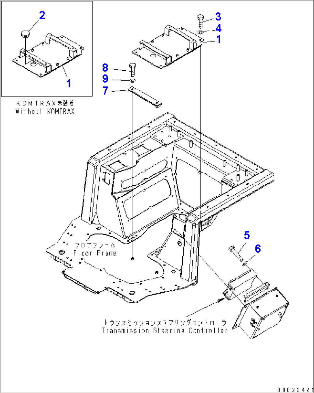 FLOOR FRAME COVER (WITHOUT CAB) (2/2)