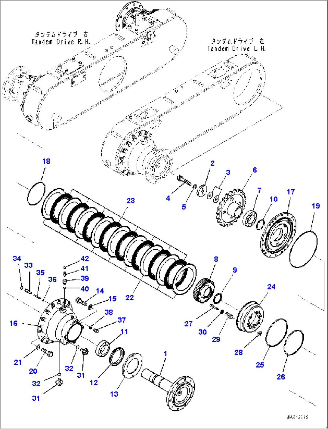 Rear Axle, Tandem, A Drive (#26001-)